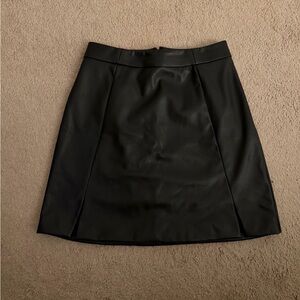 Banana Republic Black A-Line Leather Skirt